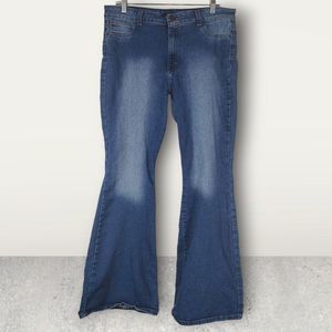 Beronna Jeans Medium Blue Wash High Rise Flare Jeans Size 13